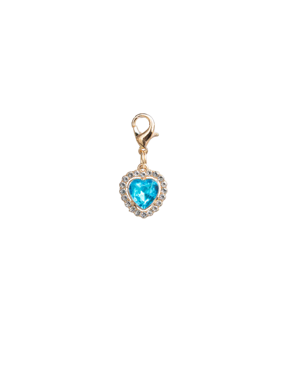 Heart Gemstones with Crystal Trim - Gold clip