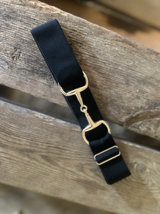 Classic Black belt with rose gold buckle