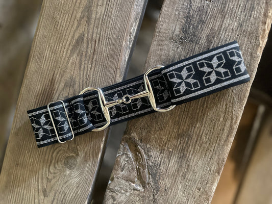 Silver squared pattern belt