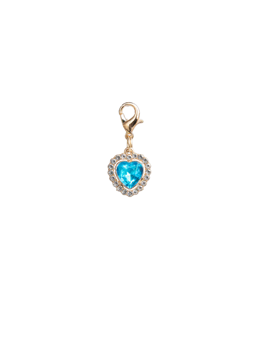 Heart Gemstones with Crystal Trim - Gold clip